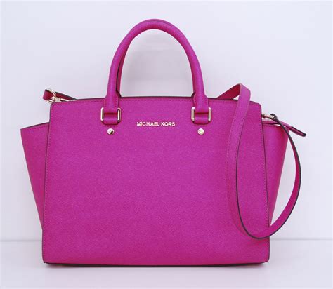 pink leather michael kors purse|michael kors hot pink purse.